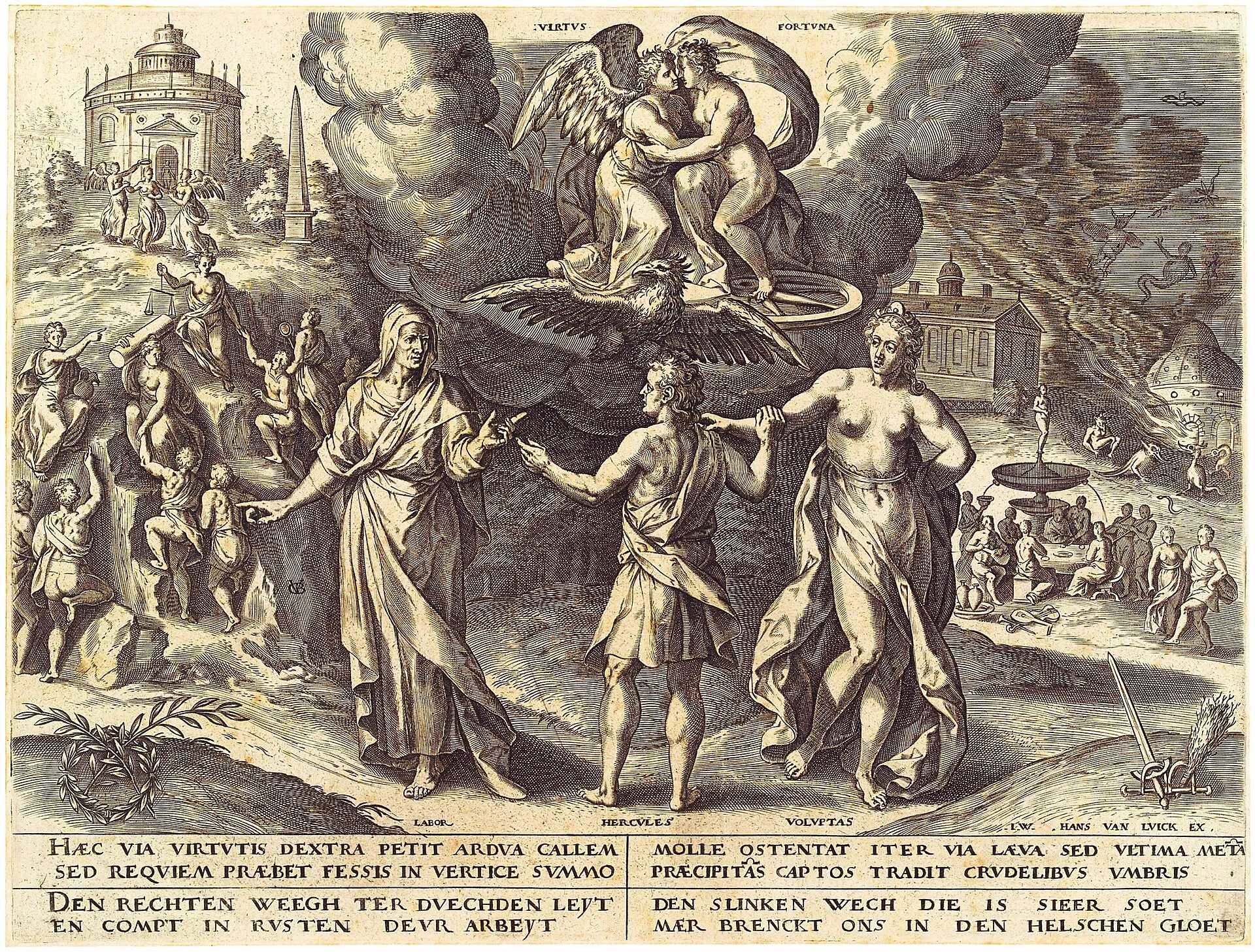 Hercules at the crossroads, after Chrispijn van den Broeck
