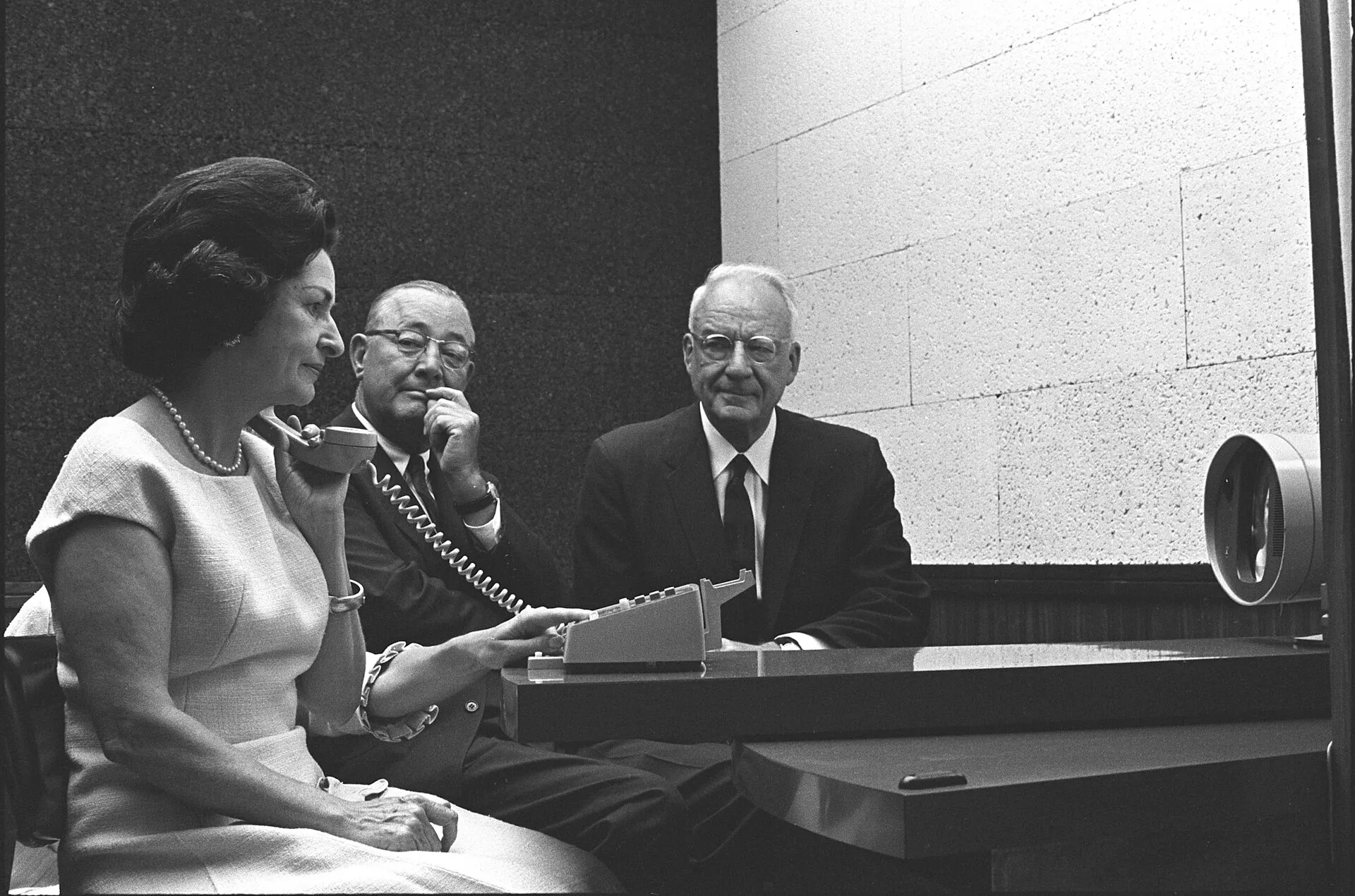 Lady Bird Johnson Using Picturephone Service (Phonovision) - DPLA - 0893d5e41b80f0233bac7636d89c6623