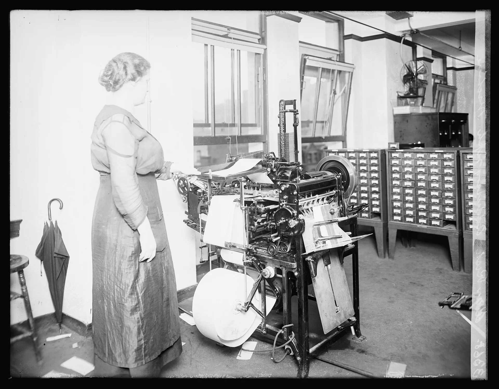 War Risk addressograph machine (National Photo Company Collection)